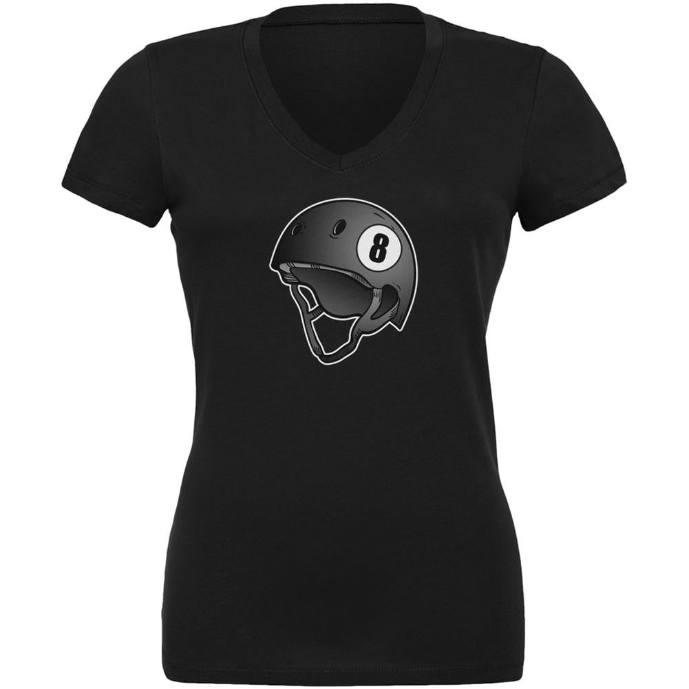 Eight Ball Roller Derby Helmet Black Juniors V-Neck T-Shirt Juniors V-Neck T-Shirts Old Glory 2XL Black 