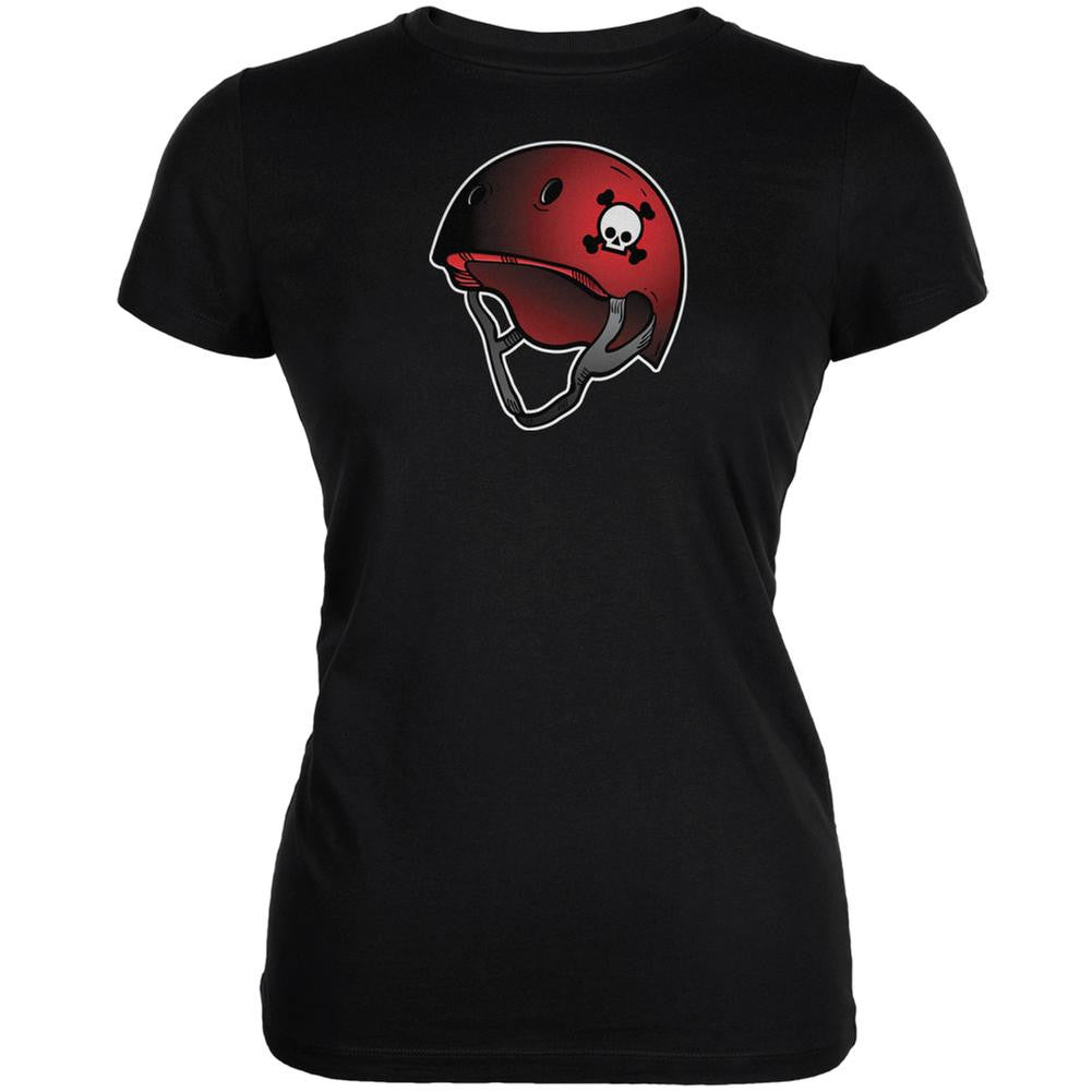 Lady Death Roller Derby Helmet Black Juniors Soft T-Shirt Juniors T-Shirts Old Glory 2XL Black 