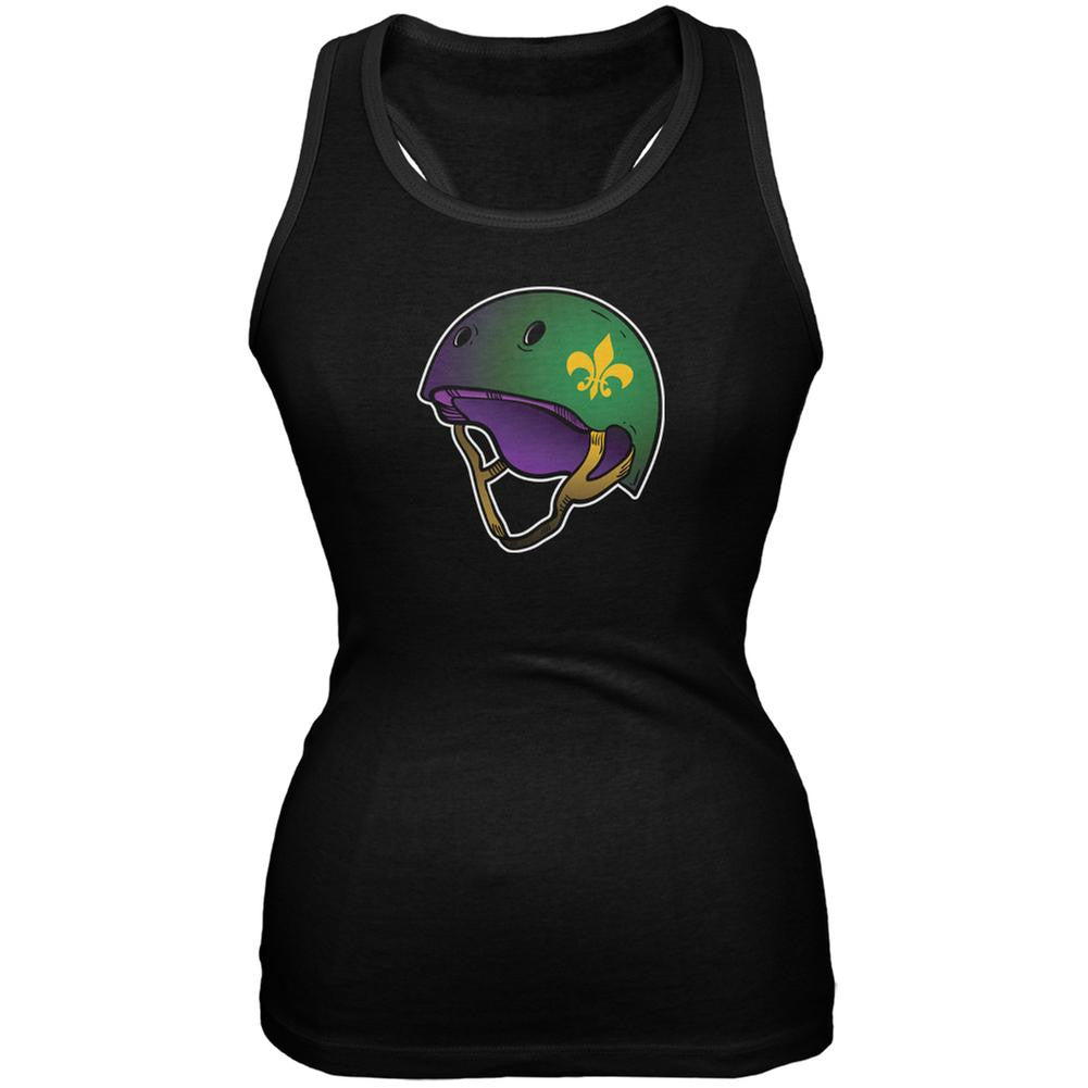 Mardi Gras Cajun Roller Derby Helmet Black Juniors Soft Tank Top Juniors Tank Tops Old Glory 2XL Black 