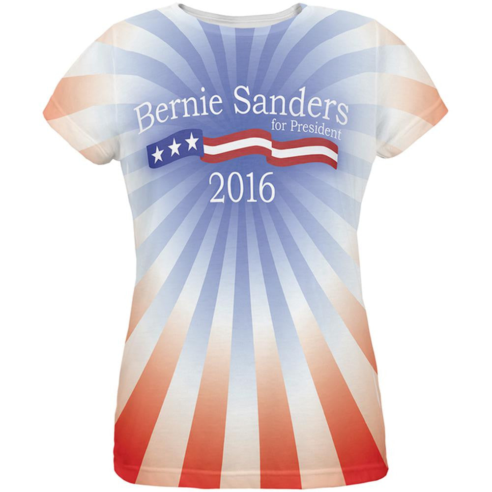 Bernie Sanders 2016 President All Over Womens T-Shirt Women's T-Shirts Old Glory 2XL Multi 