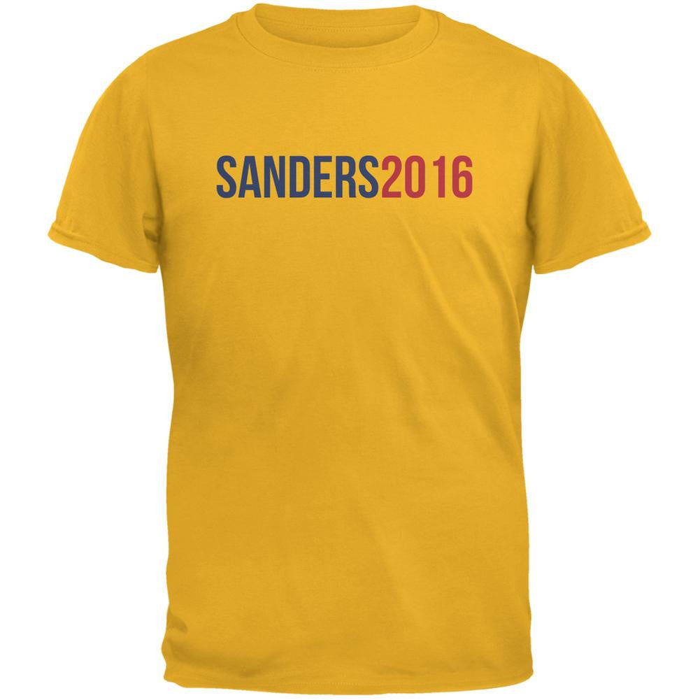 Election 2016 Sanders 2016 Gold Adult T-Shirt Men's T-Shirts Old Glory 2XL Yellow 