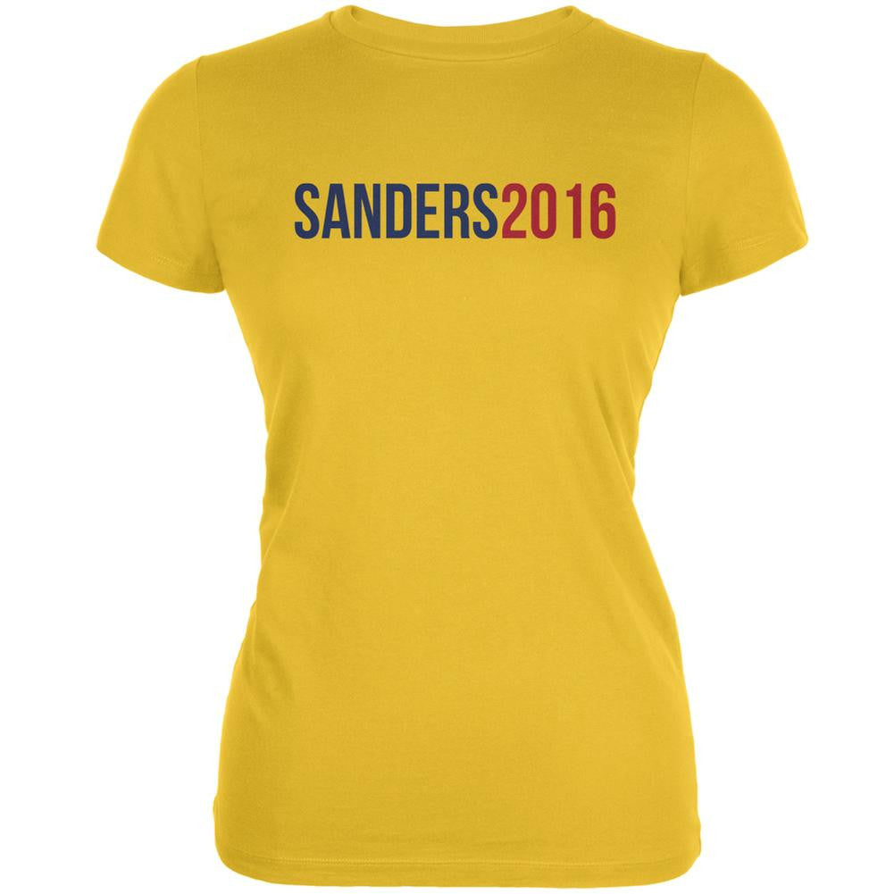 Election 2016 Sanders 2016 Bright Yellow Juniors Soft T-Shirt Juniors T-Shirts Old Glory 2XL Yellow 