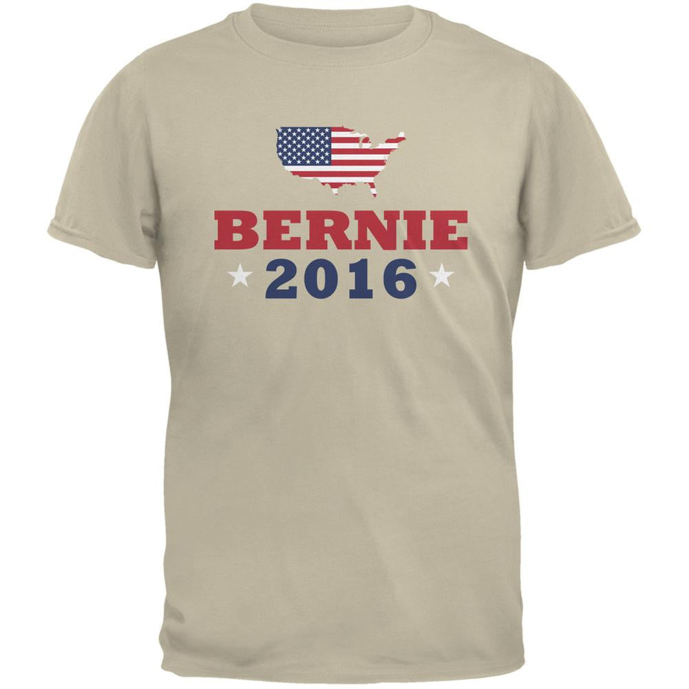 Election 2016 Bernie USA Sand Adult T-Shirt Men's T-Shirts Old Glory 2XL Beige 