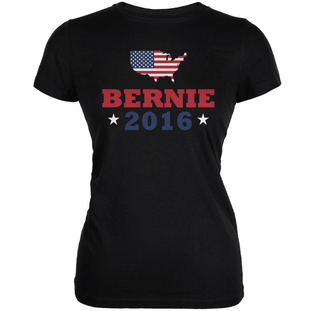 Election 2016 Bernie USA Black Juniors Soft T-Shirt Juniors T-Shirts Old Glory 2XL Black 