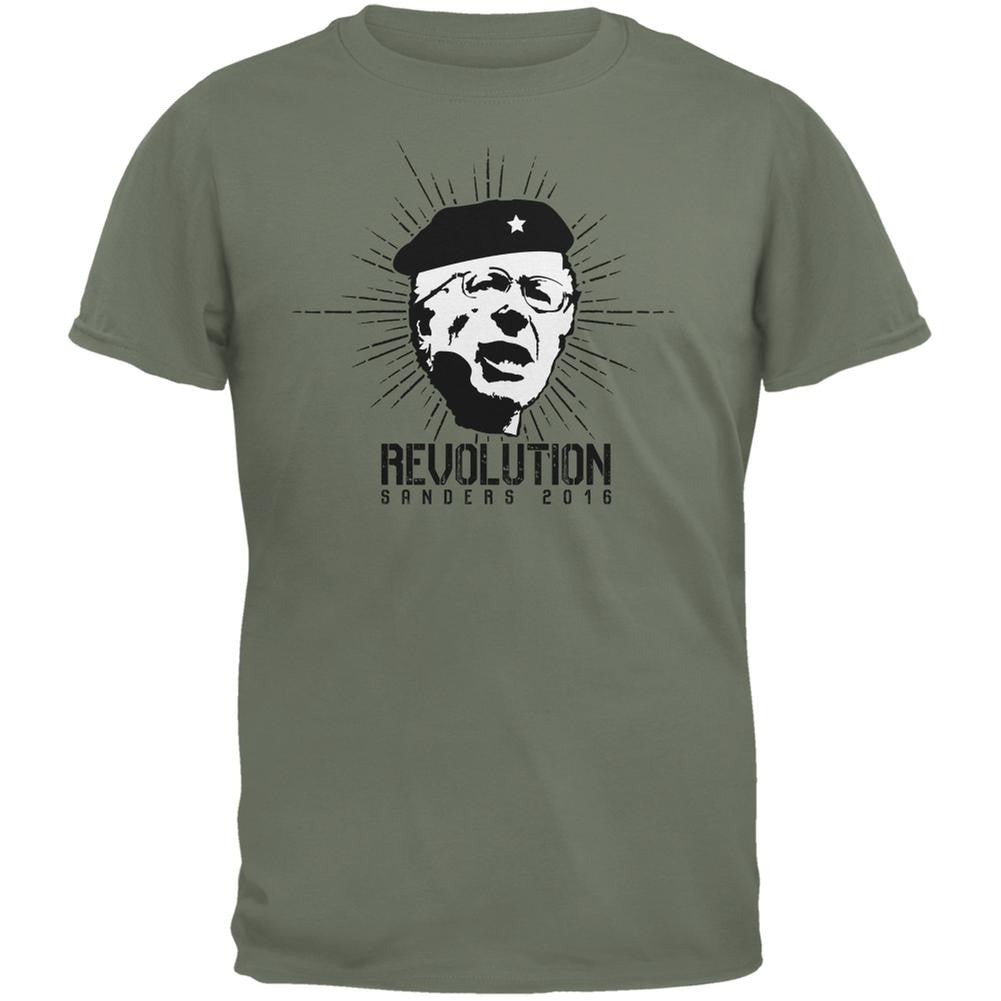 Election 2016 Bernie Sanders Che Guevara Parody Military Green Adult T-Shirt Men's T-Shirts Old Glory 2XL Green 