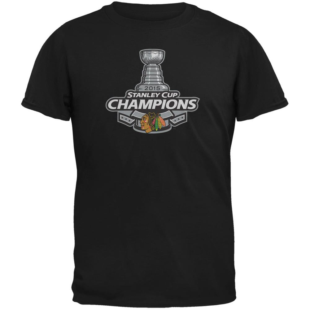 Chicago Blackhawks - 2015 Stanley Cup Champions Black Soft T-Shirt Men's T-Shirts Chicago Blackhawks 2XL Black 