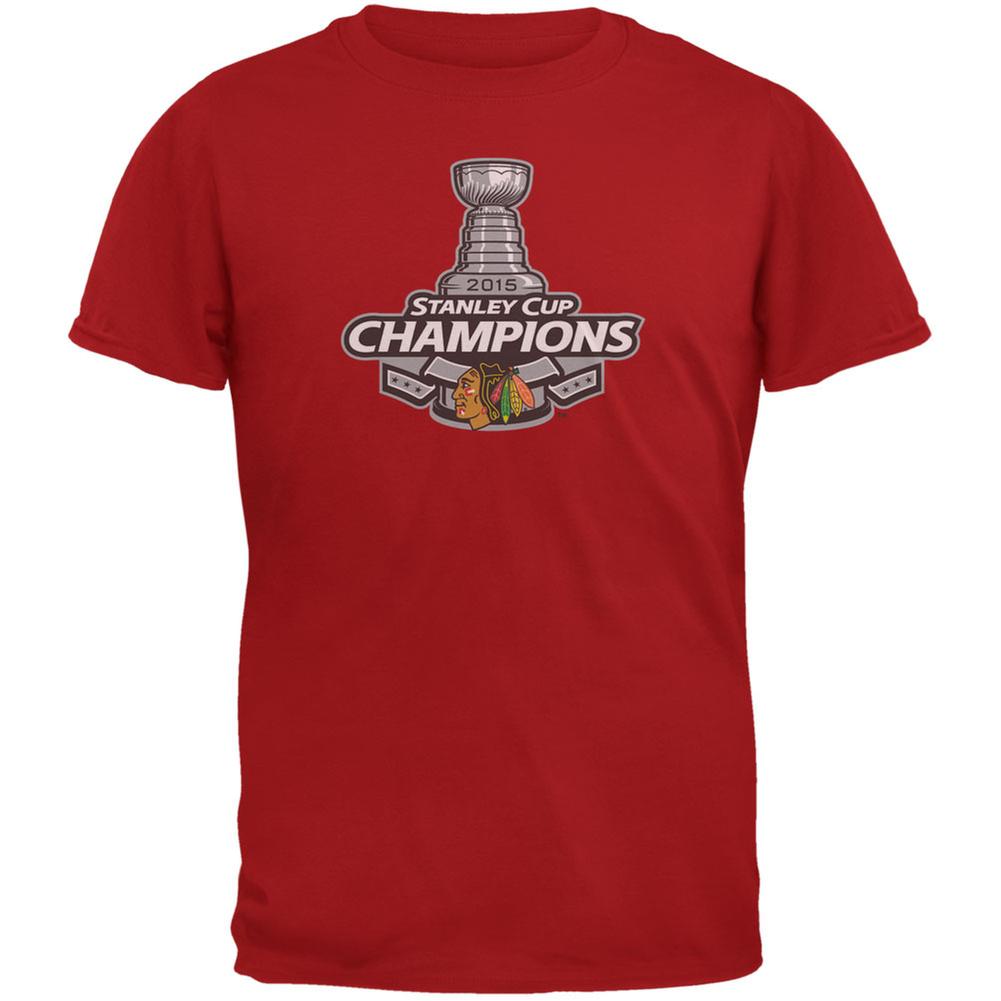 Chicago Blackhawks - 2015 Stanley Cup Champions Red Soft T-Shirt Men's T-Shirts Chicago Blackhawks 2XL Red 