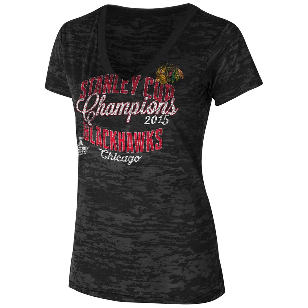 Chicago Blackhawks - 2015 Stanley Cup Champions All-Star Juniors T-Shirt Juniors T-Shirts Chicago Blackhawks LG Black