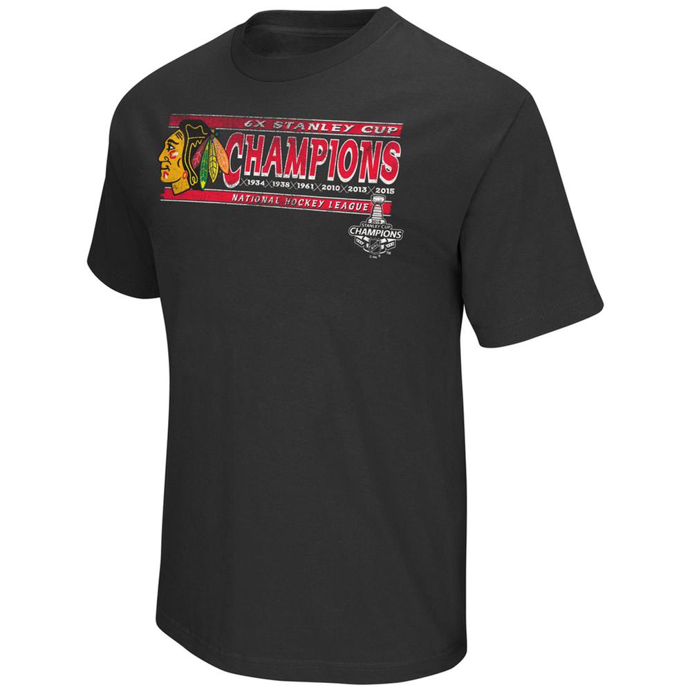 Chicago Blackhawks - Stanley Cup Champions Commemorative T-Shirt Men's T-Shirts Chicago Blackhawks LG Black 