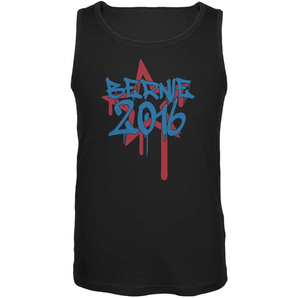 Election 2016 Bernie 2016 Graffiti Black Adult Tank Top Men's Tank Tops Old Glory 2XL Black 