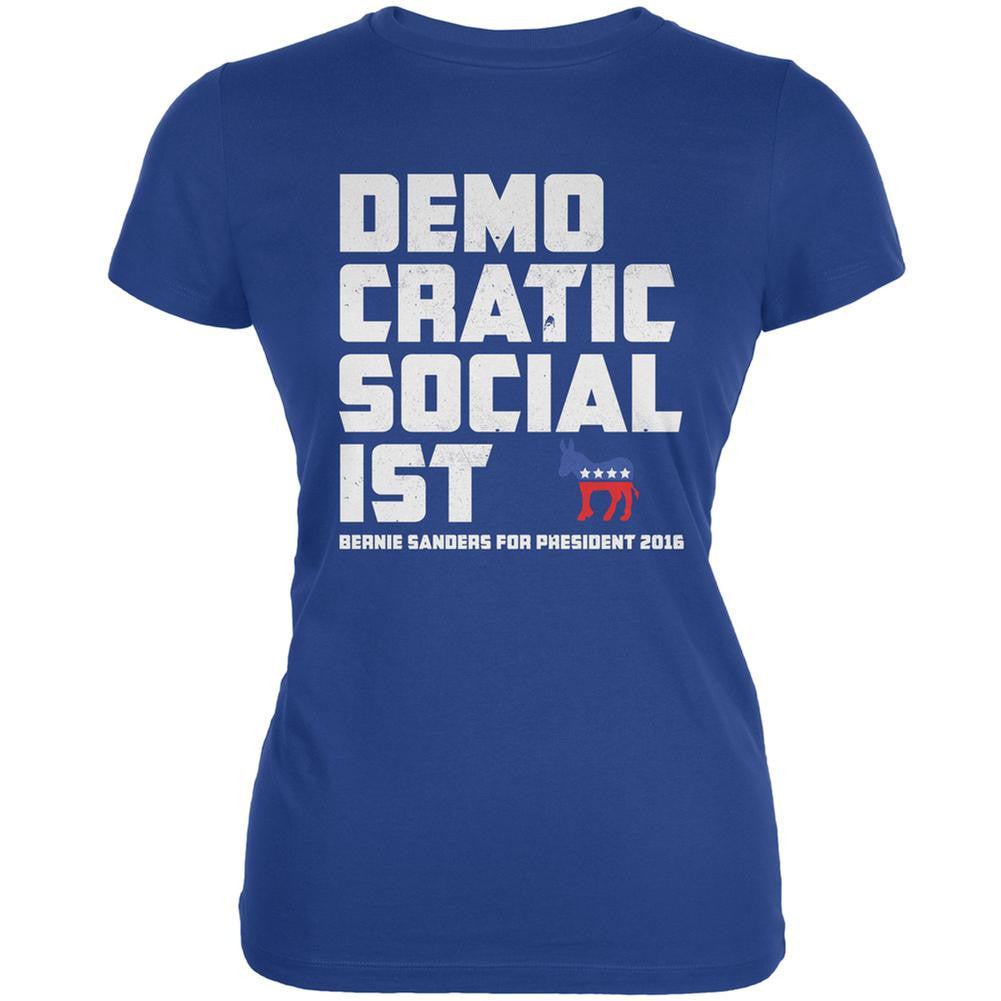 Election 2016 Democratic Socialist Royal Juniors Soft T-Shirt Juniors T-Shirts Old Glory 2XL Blue 