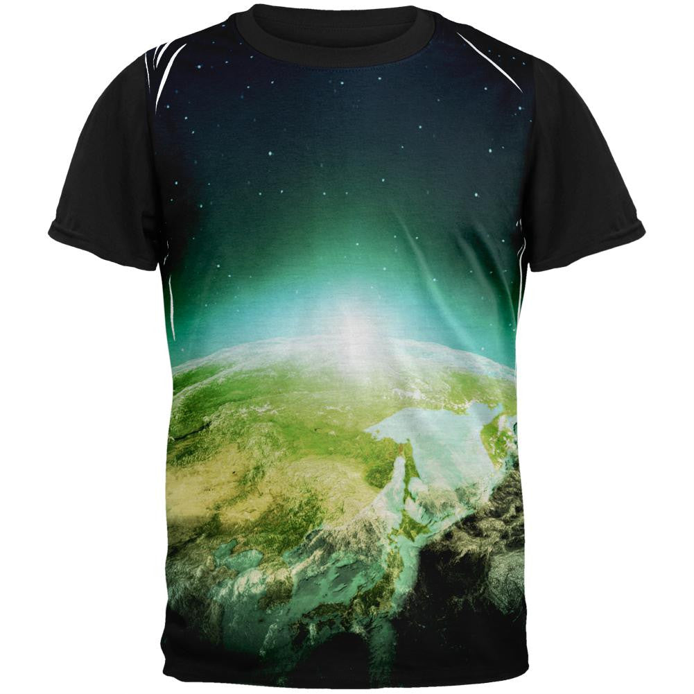 Rising Earth Adult Black Back T-Shirt Men's T-Shirts Old Glory SM Multi 