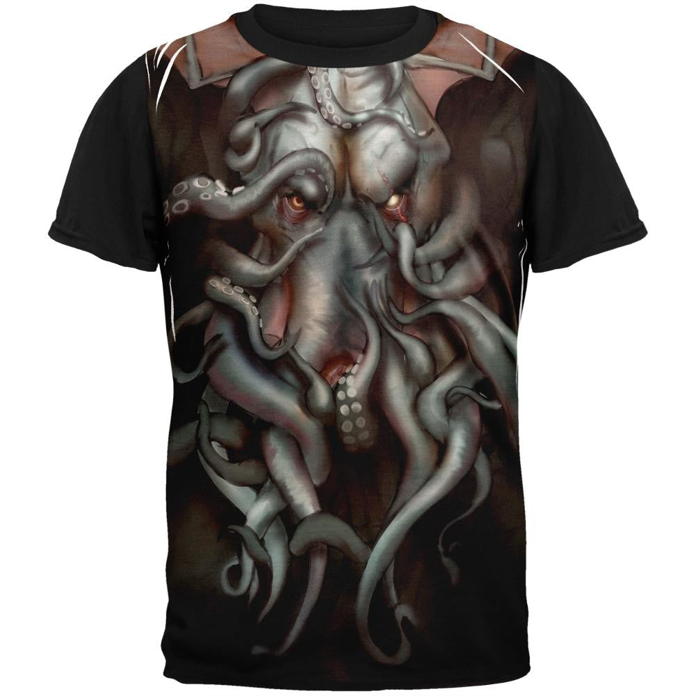 Call of Cthulhu Adult Black Back T-Shirt Men's T-Shirts Old Glory SM Multi 