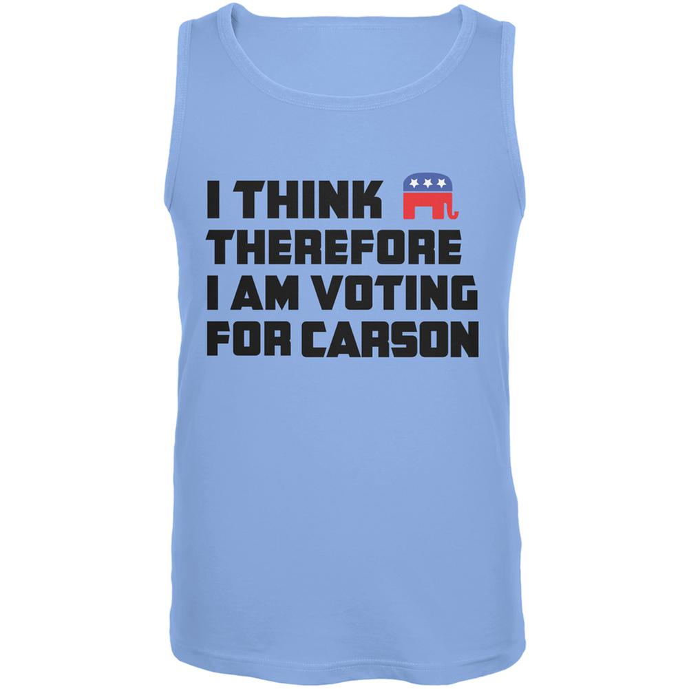 Election 2016 I Think Therefore Carson Carolina Blue Adult Tank Top Men's Tank Tops Old Glory 2XL Blue 