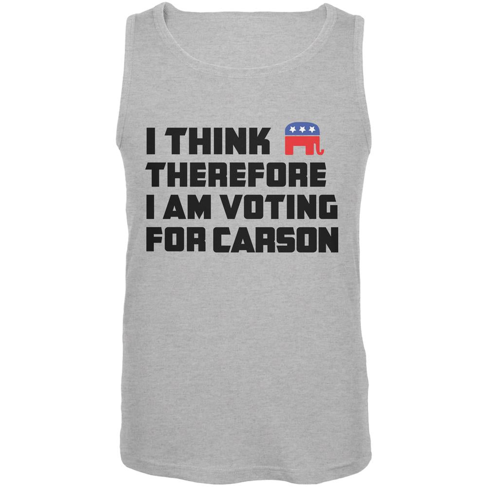 Election 2016 I Think Therefore Carson Heather Grey Adult Tank Top Men's Tank Tops Old Glory 2XL Grey 