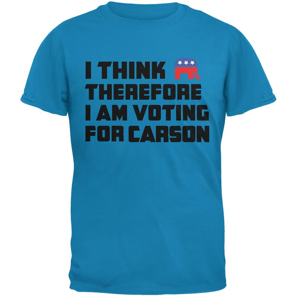 Election 2016 I Think Therefore Carson Sapphire Blue Adult T-Shirt Men's T-Shirts Old Glory 2XL Blue 