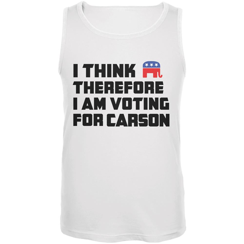 Election 2016 I Think Therefore Carson White Adult Tank Top Men's Tank Tops Old Glory 2XL White 