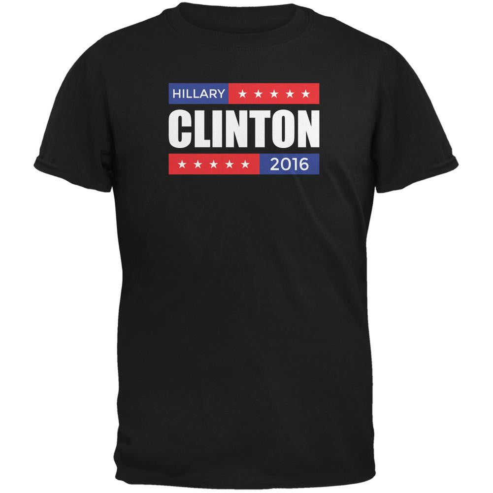 Election 2016 Hillary Clinton Stacked Black Adult T-Shirt Men's T-Shirts Old Glory 2XL Black 