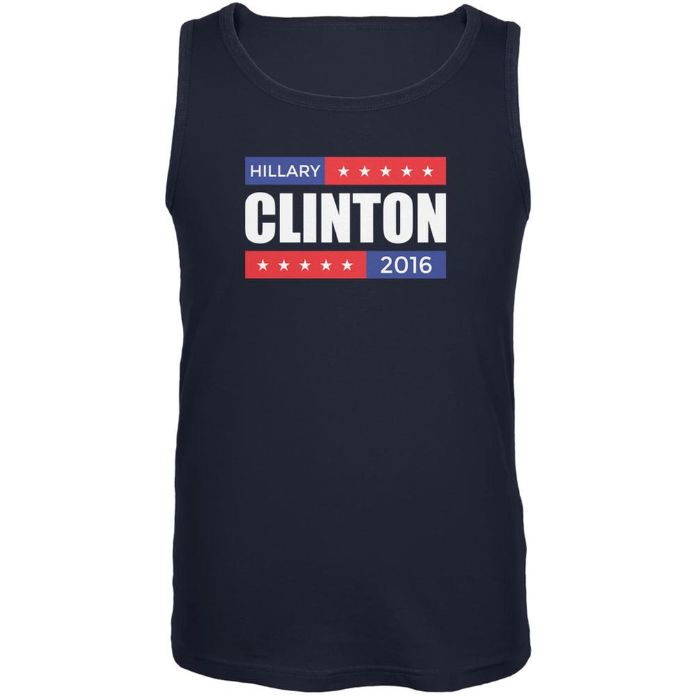 Election 2016 Hillary Clinton Stacked Navy Adult Tank Top Men's Tank Tops Old Glory 2XL Blue 