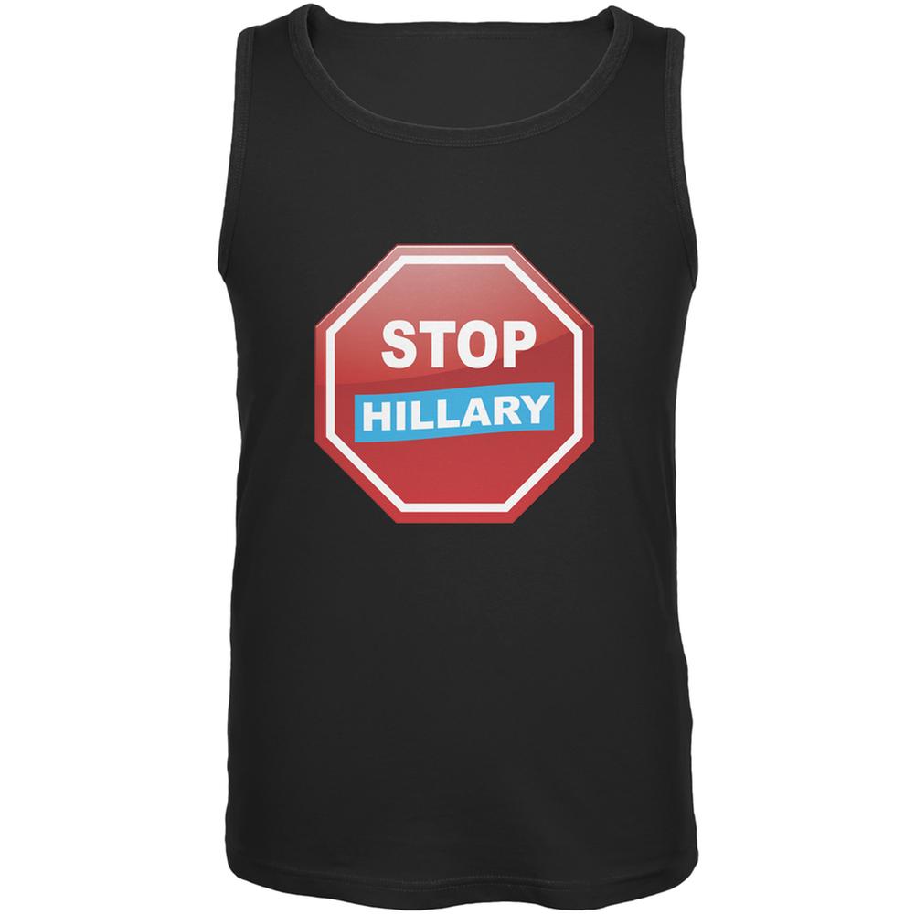 Election 2016 Stop Hillary Black Adult Tank Top Men's Tank Tops Old Glory 2XL Black 