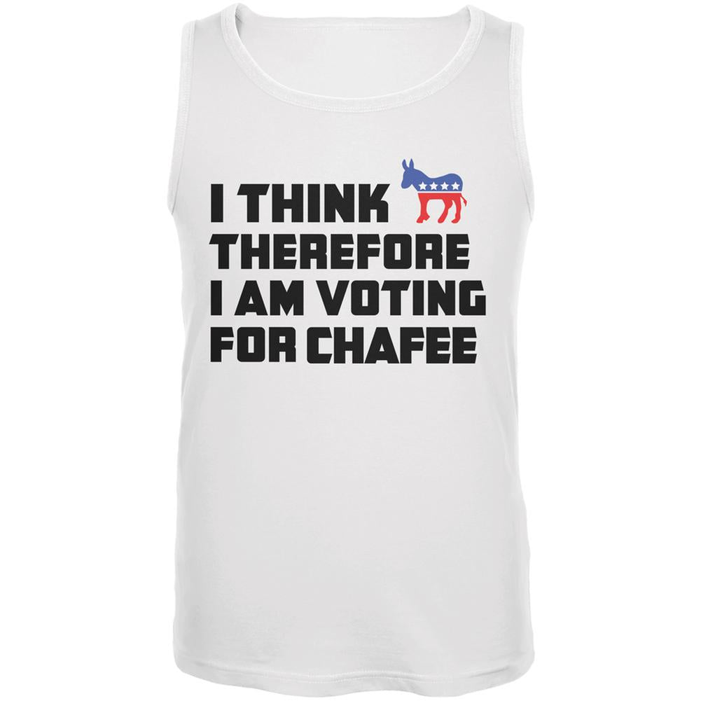 Election 2016 I Think Therefore Chafee White Adult Tank Top Men's Tank Tops Old Glory 2XL White 