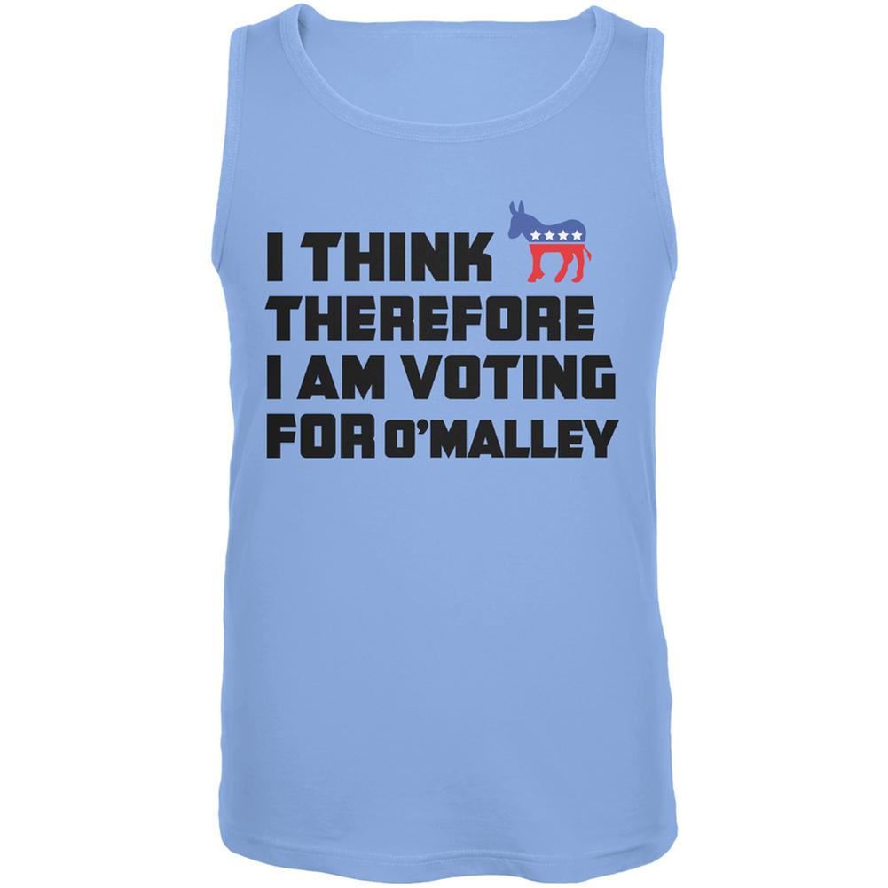 Election 2016 I Think Therefore O'Malley Carolina Blue Adult Tank Top Men's Tank Tops Old Glory 2XL Blue 