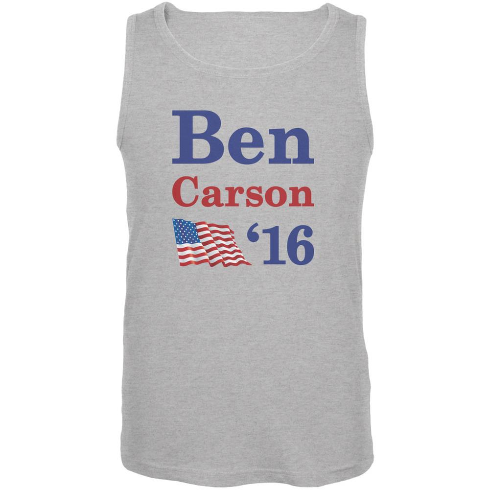 Election 2016 16 Flag Ben Carson Heather Grey Adult Tank Top Men's Tank Tops Old Glory 2XL Grey 