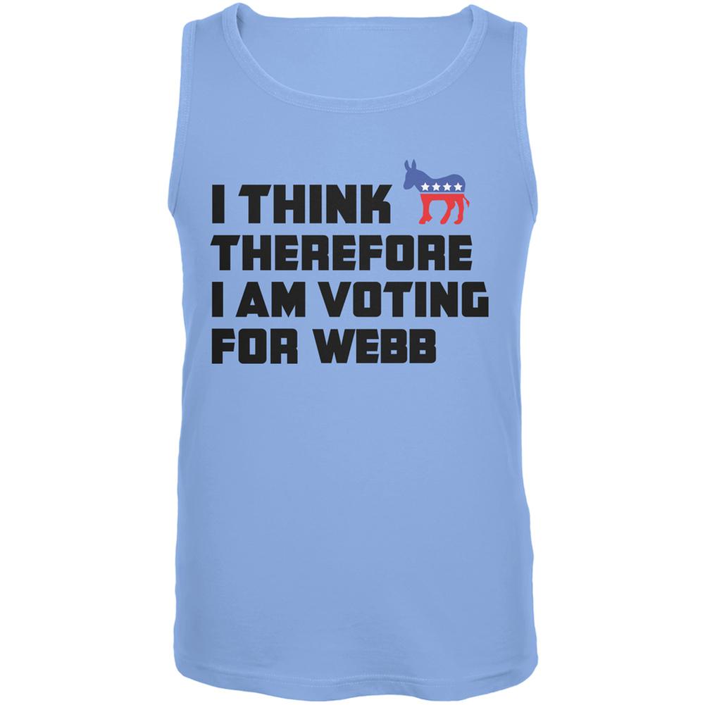 Election 2016 I Think Therefore Webb Carolina Blue Adult Tank Top Men's Tank Tops Old Glory 2XL Blue 