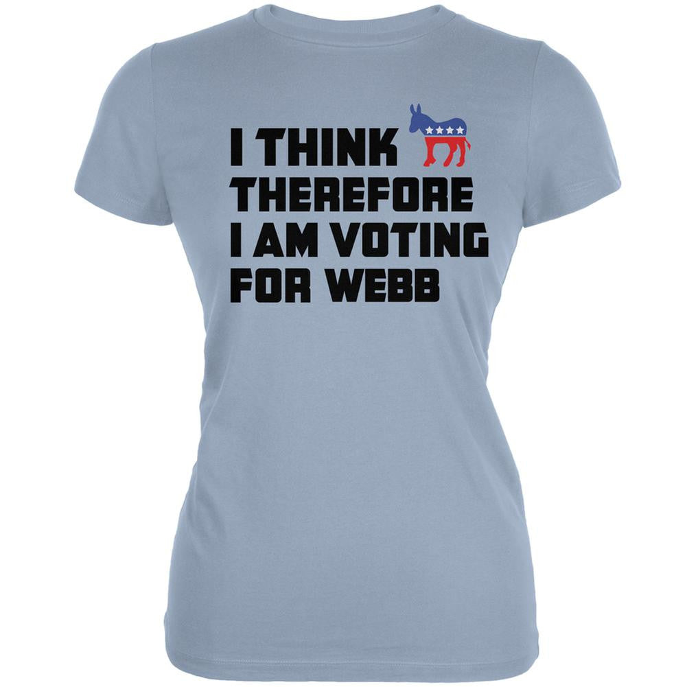 Election 2016 I Think Therefore Webb Light Blue Juniors Soft T-Shirt Juniors T-Shirts Old Glory 2XL Blue 