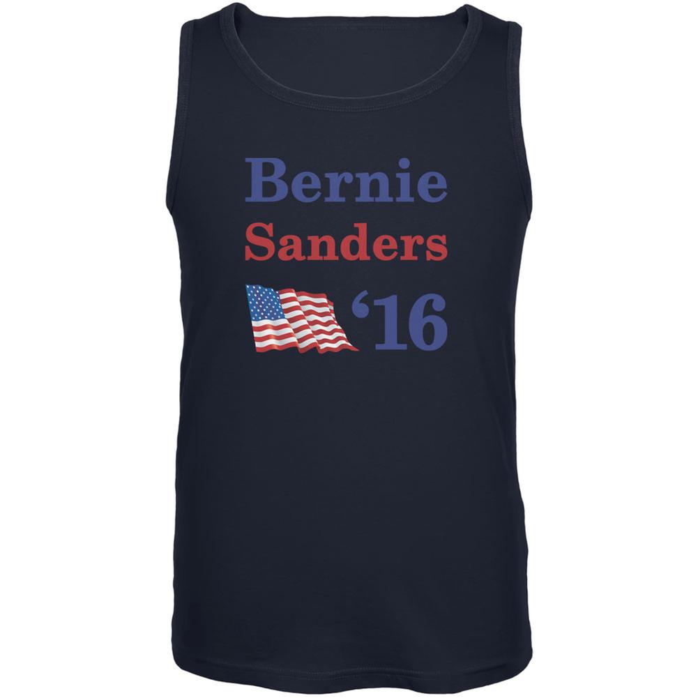 Election 2020 16 Flag Bernie Sanders Navy Adult Tank Top Men's Tank Tops Old Glory 2XL Blue 