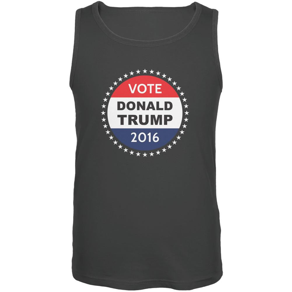 Election 2016 Donald Trump Badge Charcoal Grey Adult Tank Top Men's Tank Tops Old Glory 2XL Grey 