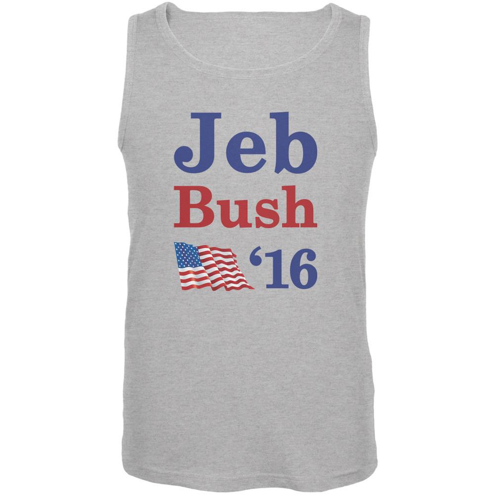 Election 2016 16 Flag Jeb Bush Heather Grey Adult Tank Top Men's Tank Tops Old Glory 2XL Grey 