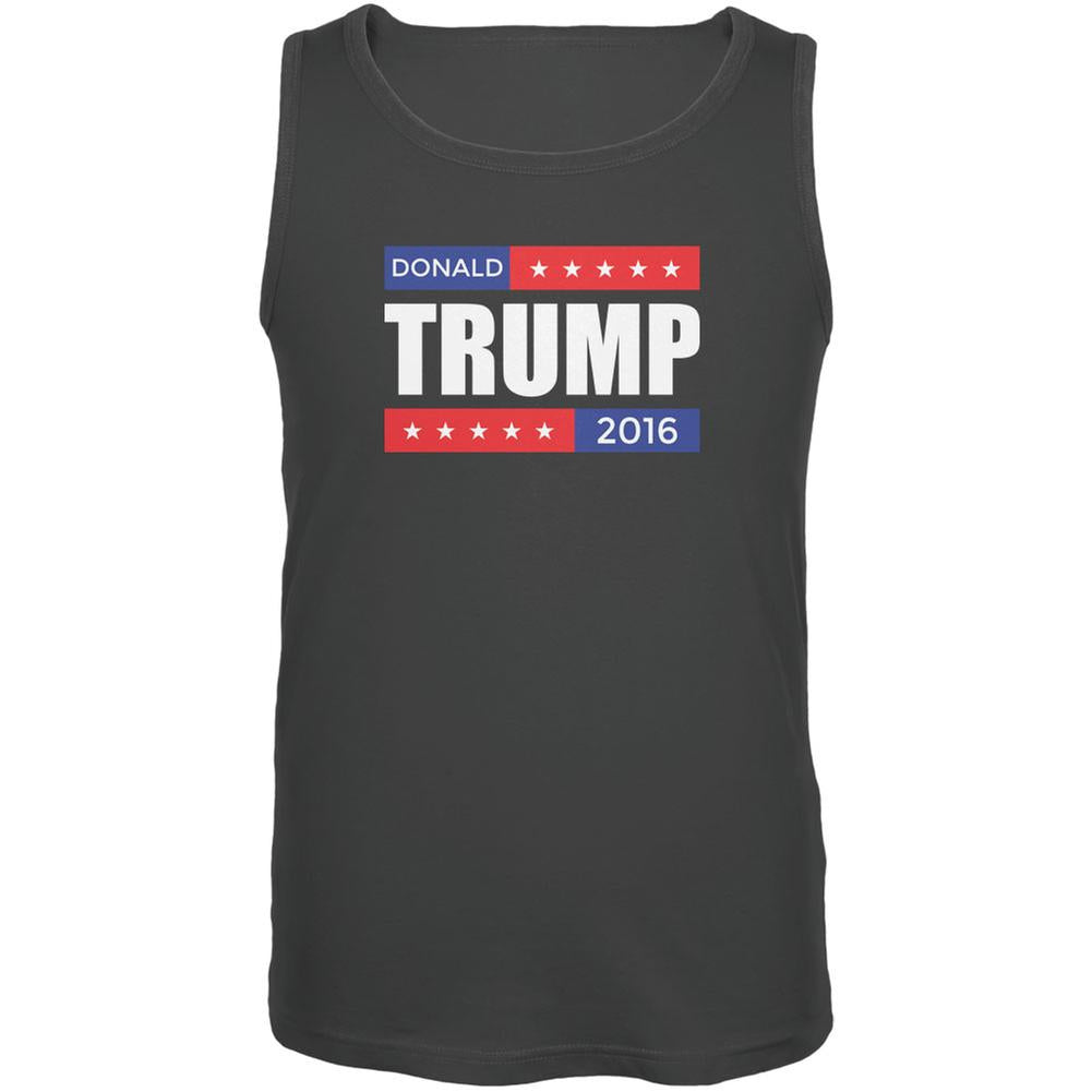 Election 2020 Donald Trump Stacked Charcoal Grey Adult Tank Top Men's Tank Tops Old Glory 2XL Grey 