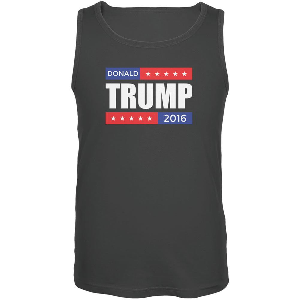 Election 2016 Donald Trump Stacked Charcoal Grey Adult Tank Top Men's Tank Tops Old Glory 2XL Grey 