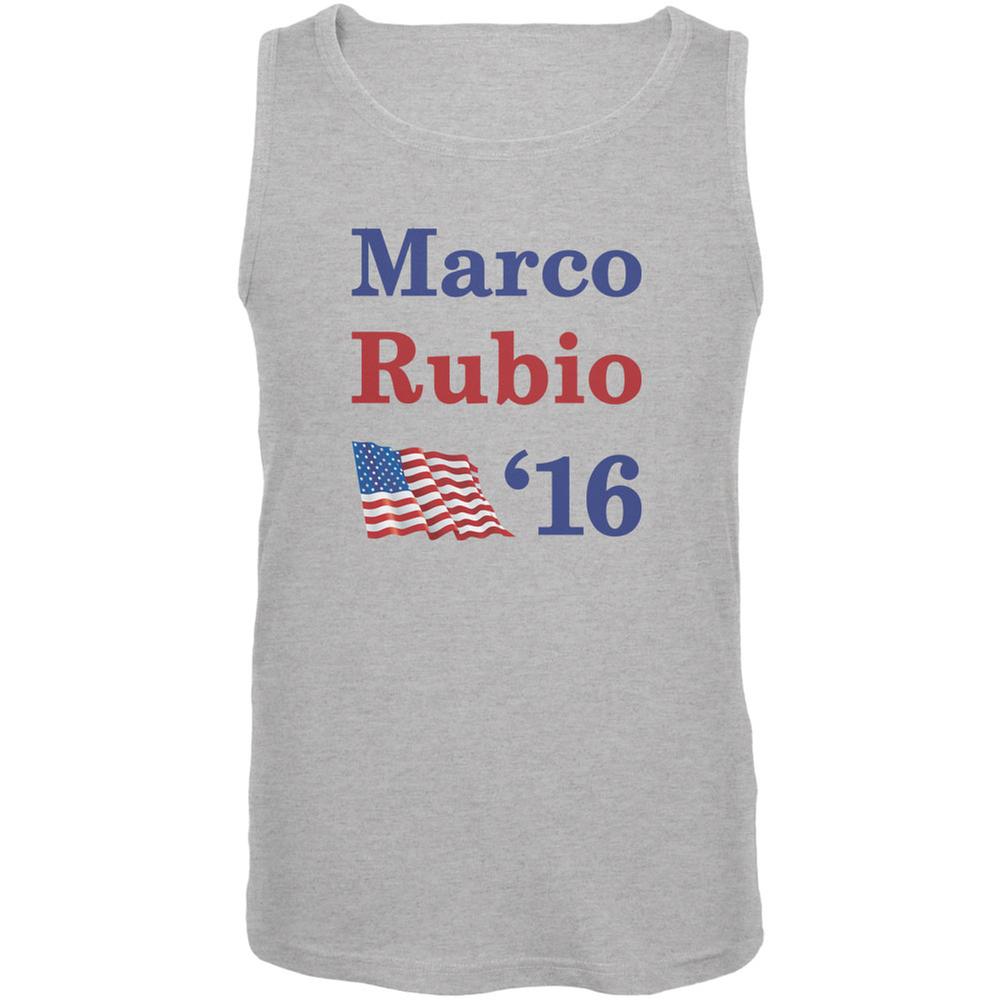 Election 2016 16 Flag Marco Rubio Heather Grey Adult Tank Top Men's Tank Tops Old Glory 2XL Grey 