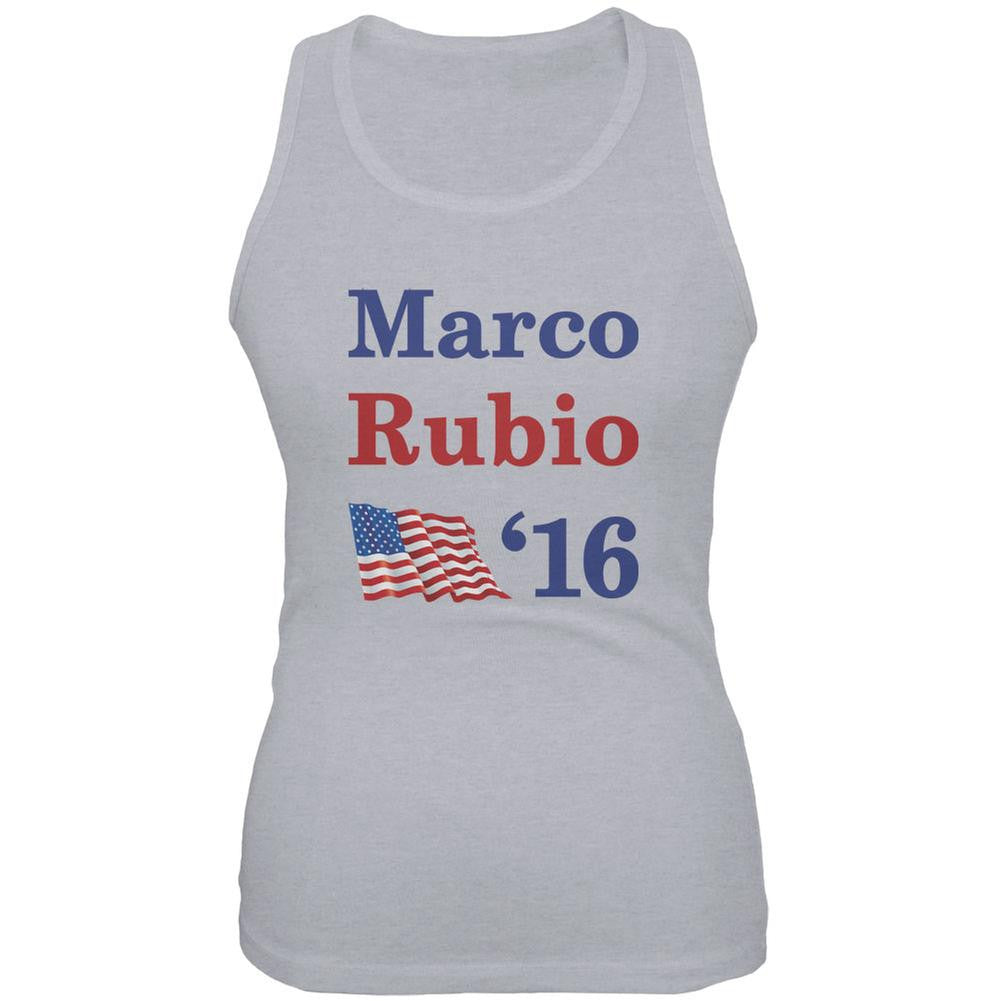 Election 2016 16 Flag Marco Rubio Heather Grey Juniors Soft Tank Top Juniors T-Shirts Old Glory 2XL Grey 