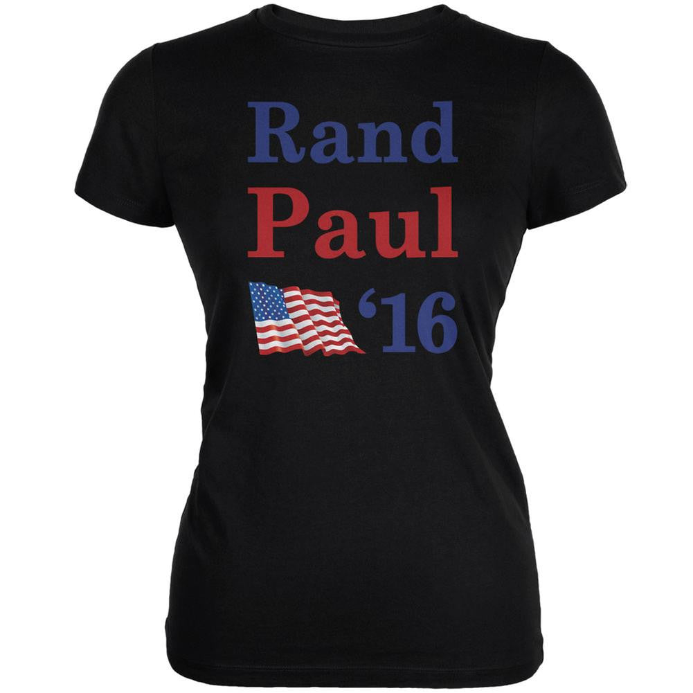 Election 2016 16 Flag Rand Paul Black Juniors Soft T-Shirt Juniors T-Shirts Old Glory 2XL Black 