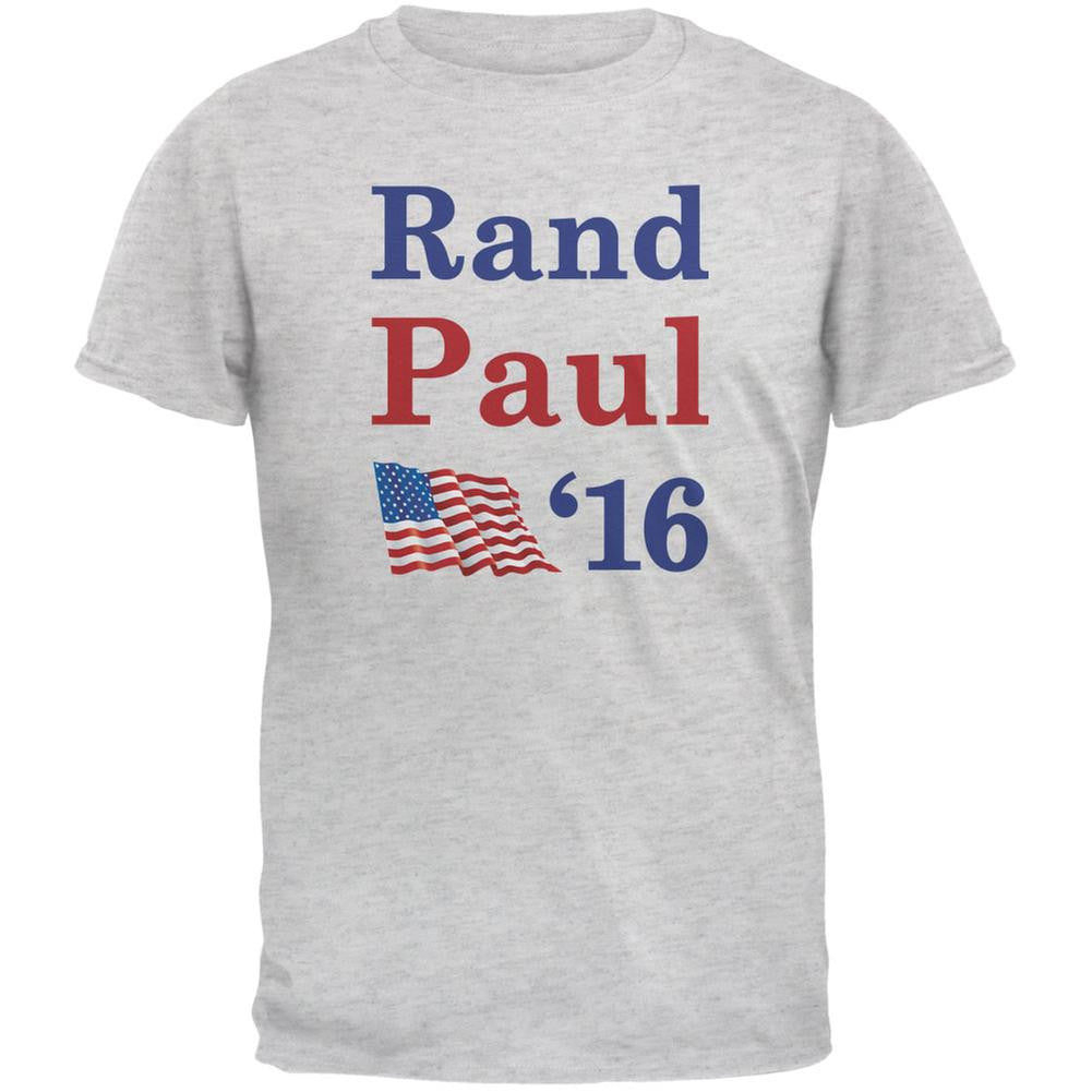 Election 2016 16 Flag Rand Paul Light Heather Grey Adult T-Shirt Men's T-Shirts Old Glory 2XL Grey 