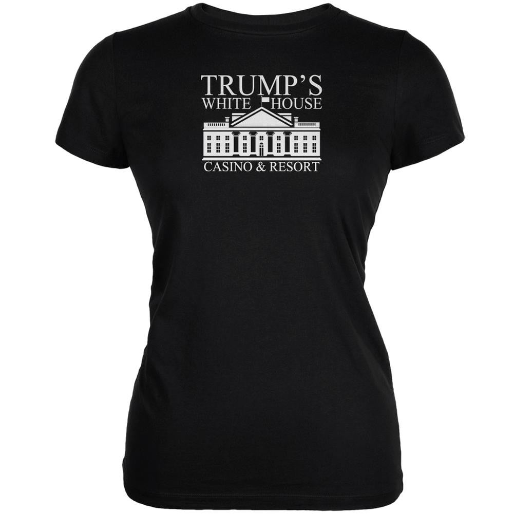 Election 2016 Trump White House Funny Black Juniors Soft T-Shirt Juniors T-Shirts Old Glory 2XL Black 