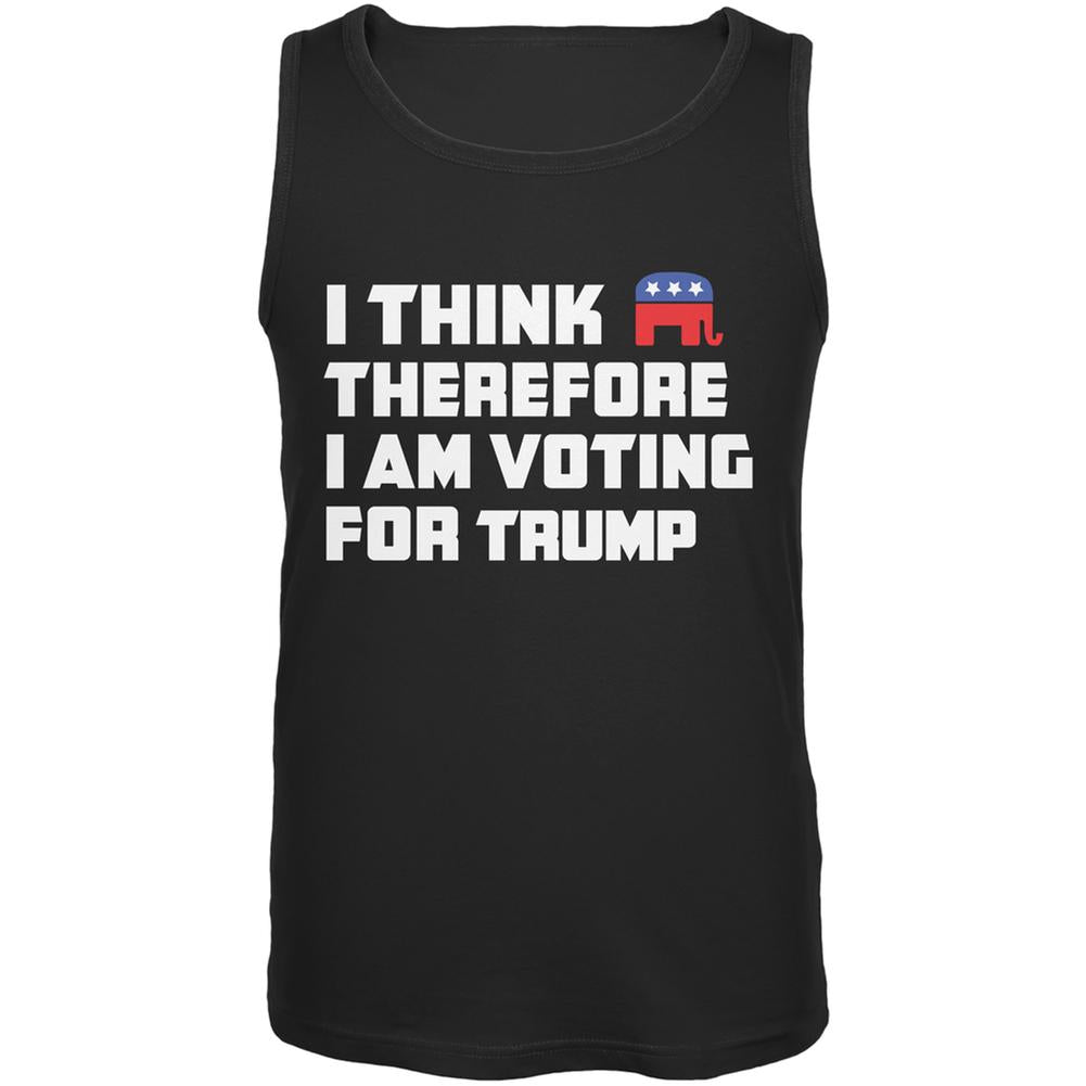 Election 2020 I Think Therefore Trump Black Adult Tank Top Men's Tank Tops Old Glory SM Black 