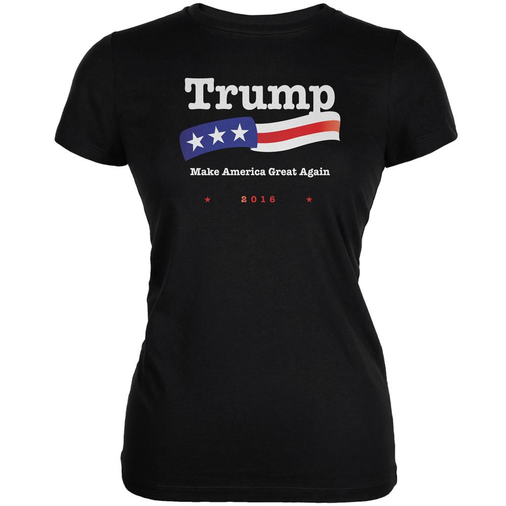 Election 2016 Trump Make America Great Black Juniors Soft T-Shirt Juniors T-Shirts Old Glory 2XL Black 