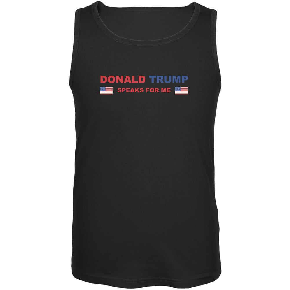 Election 2020 Trump Speaks For Me Black Adult Tank Top Men's Tank Tops Old Glory SM Black 