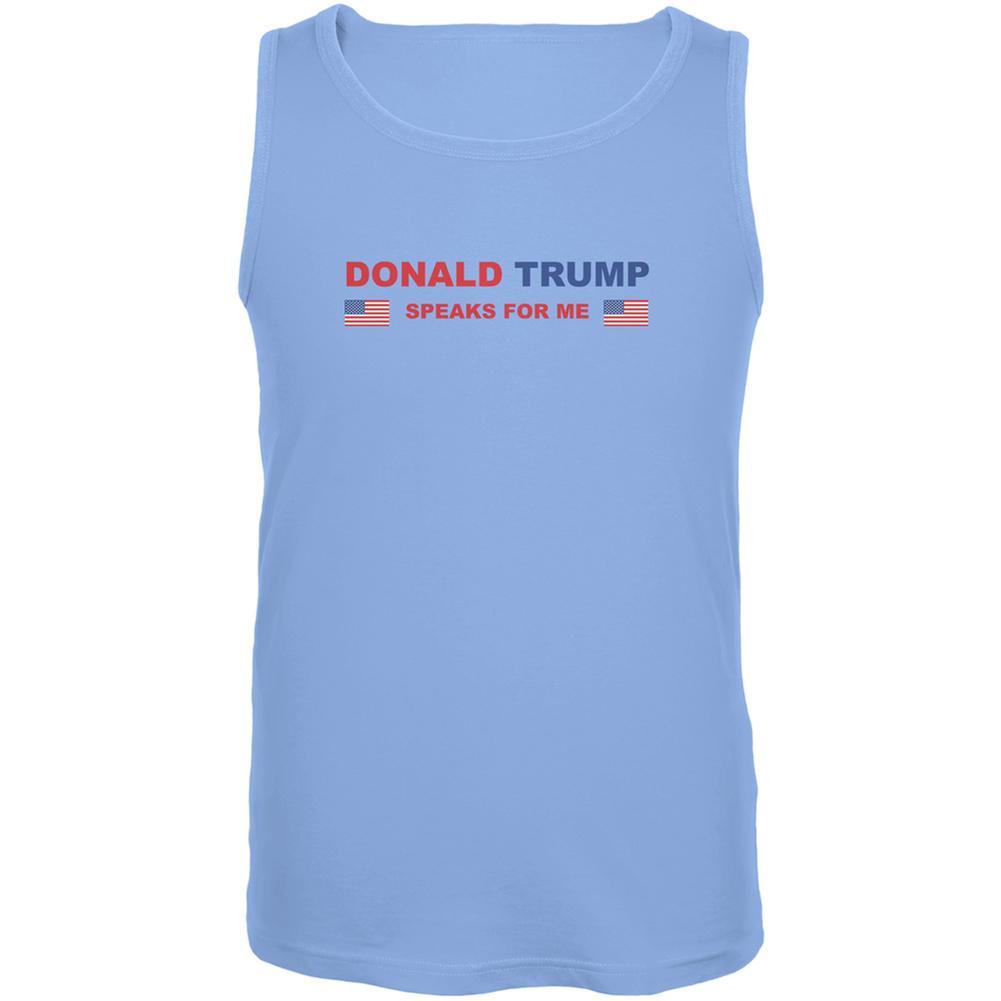 Election 2020 Trump Speaks For Me Carolina Blue Adult Tank Top Men's Tank Tops Old Glory SM Blue