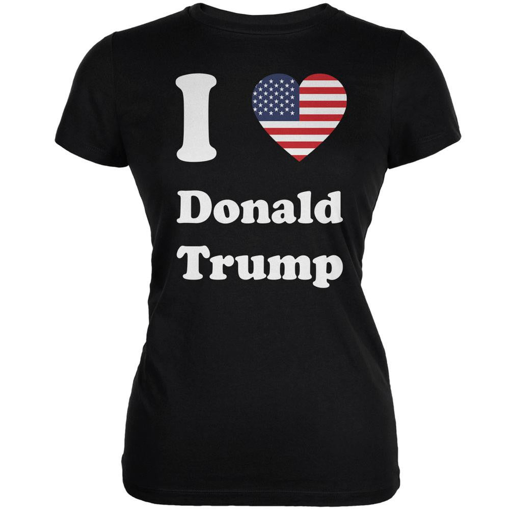 Election 2016 I Heart Donald Trump Black Juniors Soft T-Shirt Juniors T-Shirts Old Glory 2XL Black 