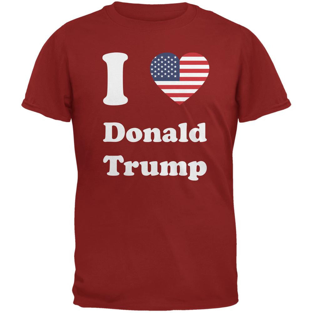 Election 2016 I Heart Donald Trump Cardinal Red Adult T-Shirt Men's T-Shirts Old Glory 2XL Red 