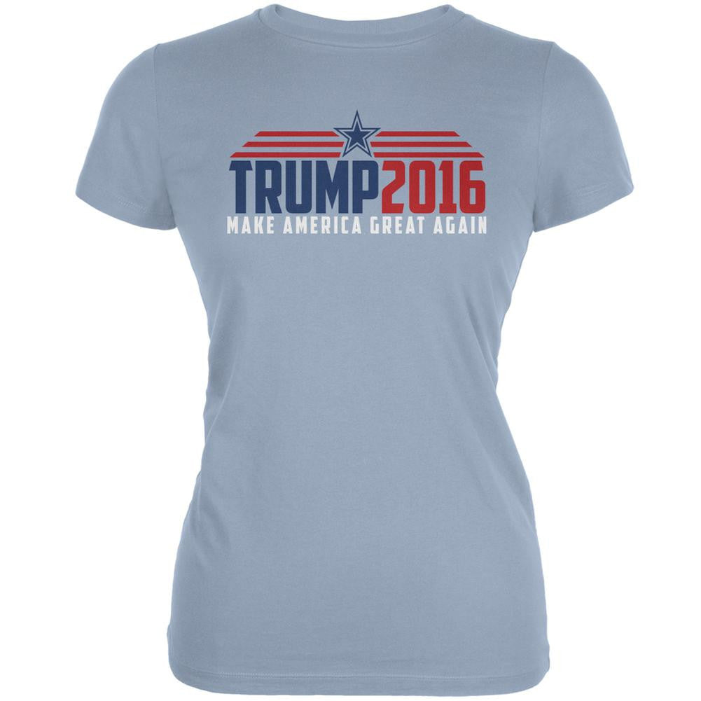 Election 2016 Trump 2016 Make America Great Light Blue Juniors Soft T-Shirt Juniors T-Shirts Old Glory 2XL Blue 