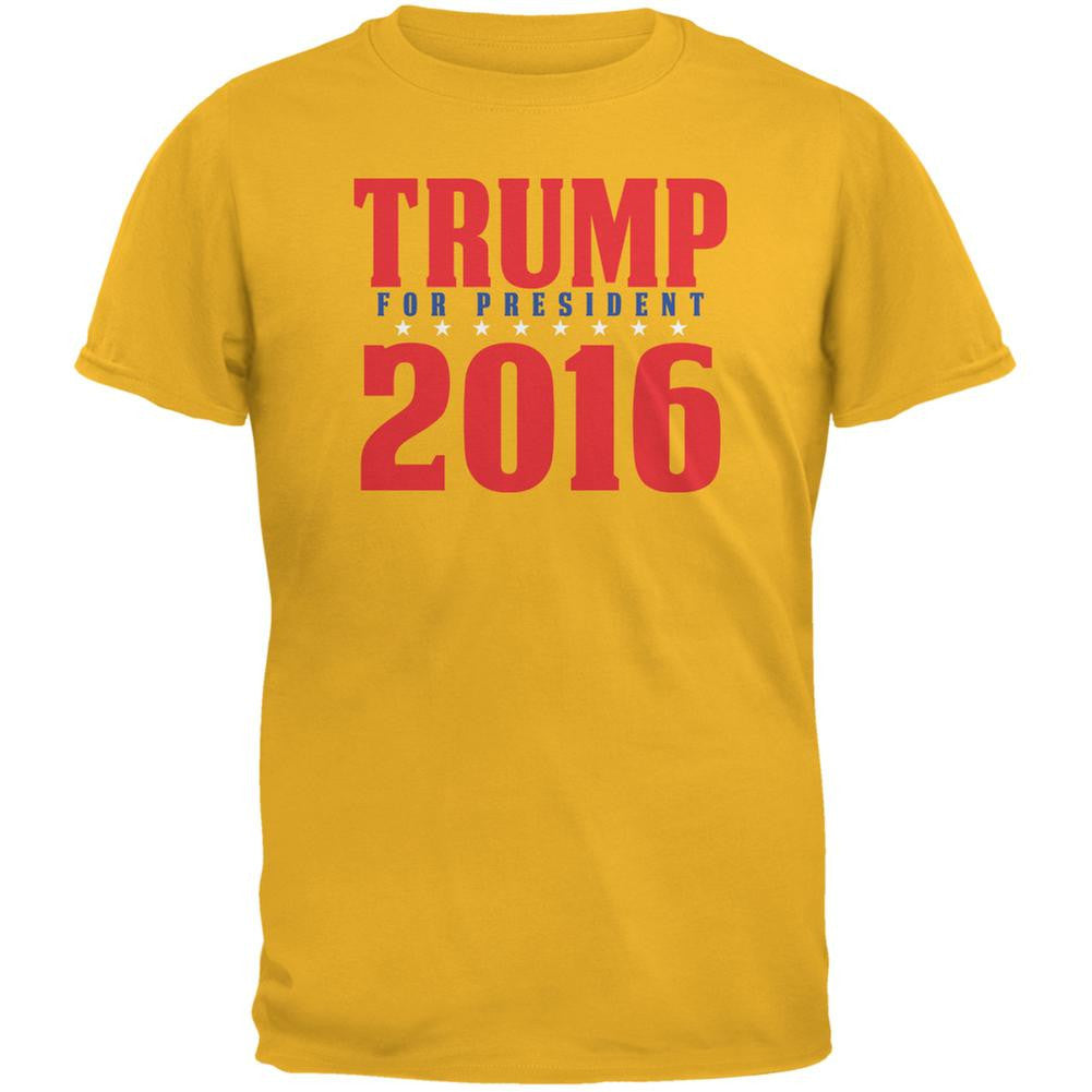 Election 2016 Trump For President 2016 Stacked Gold Adult T-Shirt Men's T-Shirts Old Glory 2XL Yellow 