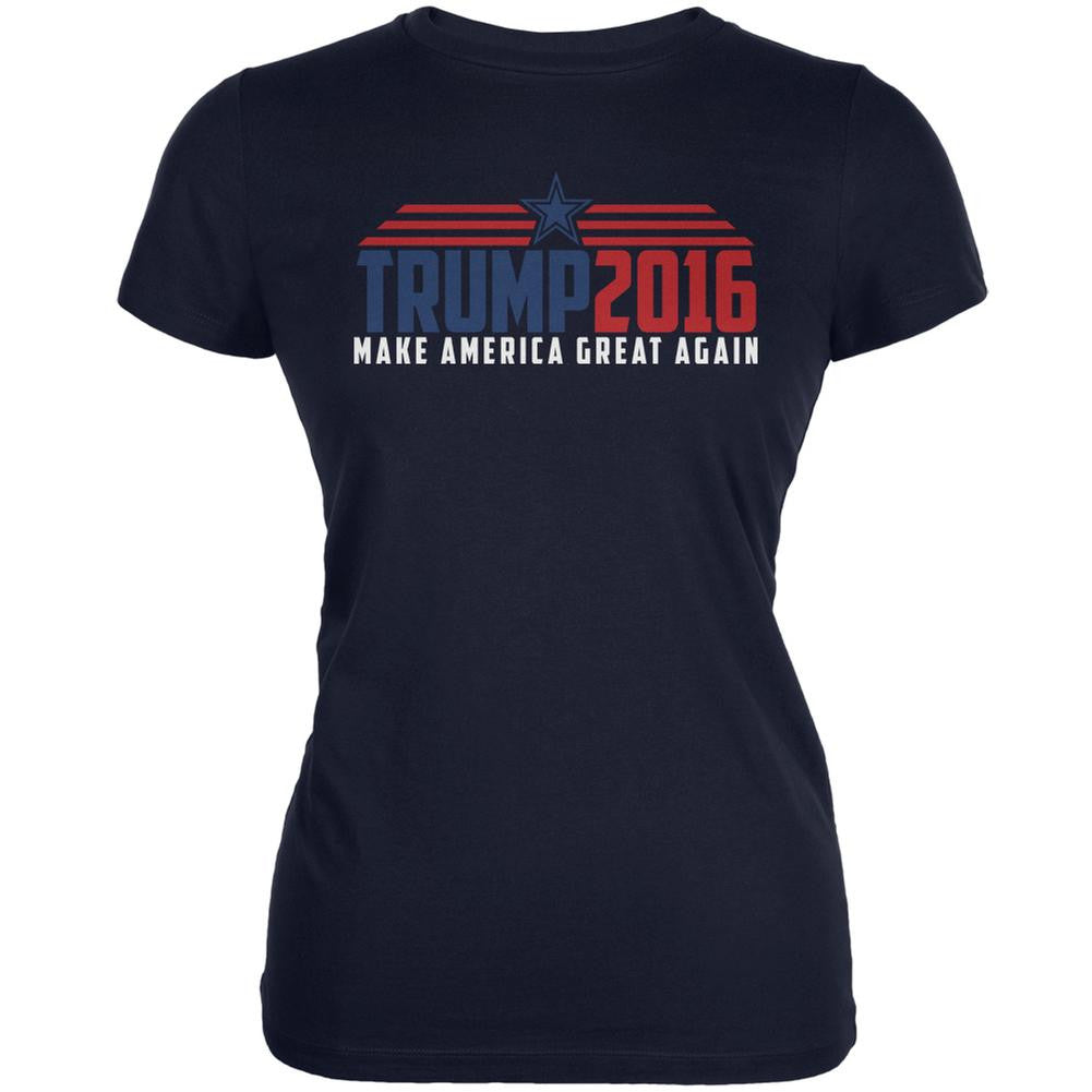 Election 2016 Trump 2016 Make America Great Navy Juniors Soft T-Shirt Juniors T-Shirts Old Glory 2XL Blue 