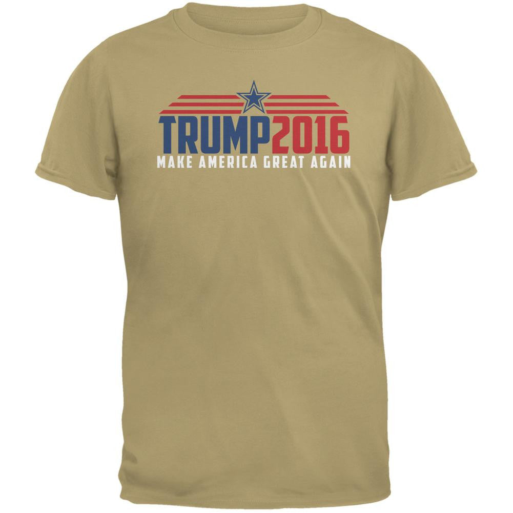 Election 2016 Trump 2016 Make America Great Tan Adult T-Shirt Men's T-Shirts Old Glory 2XL Beige 