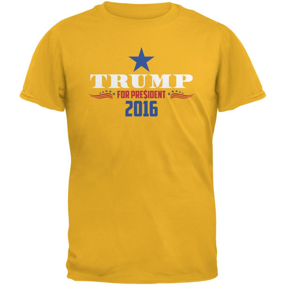 Election 2016 Trump For President Dollar Sign Gold Adult T-Shirt Men's T-Shirts Old Glory 2XL Yellow 